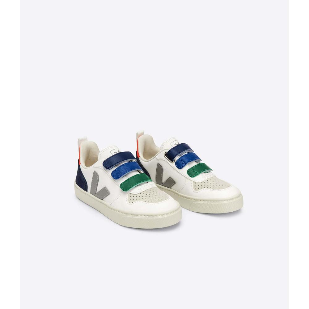 Veja V-10 CHROMEFREE Joggesko Barn White/Blue | NO 847BEX